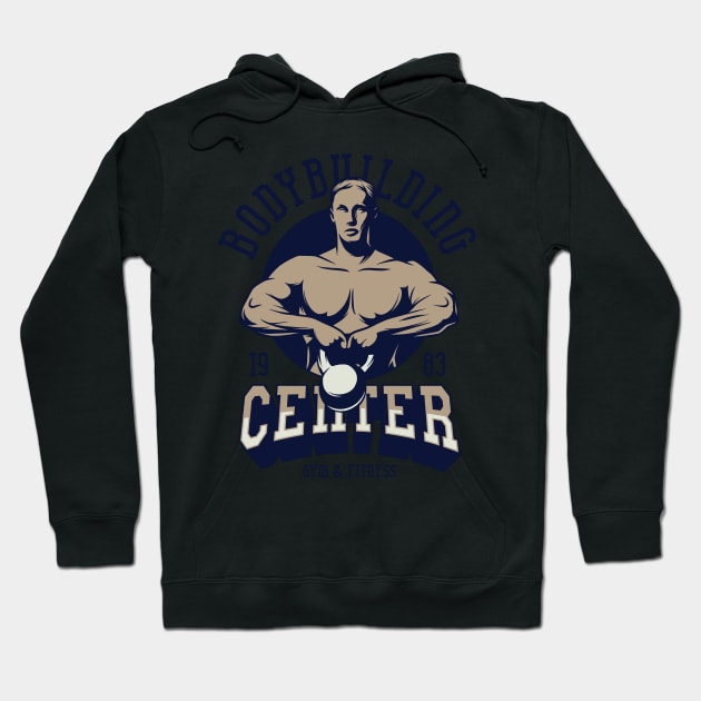 Bodybuilding Center Hoodie by PerrysPrints